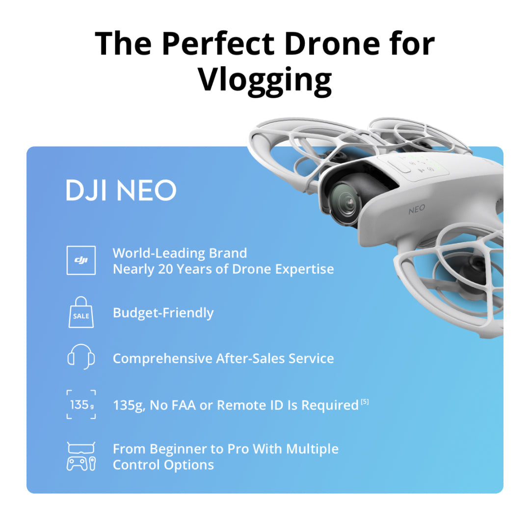 DJI Neo Fly More Combo Kit Compact Drone with accessories, lightweight design – available at Keans Claremorris.