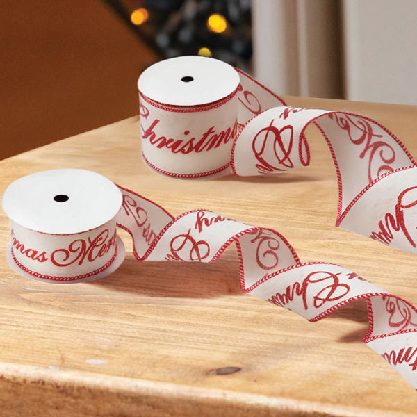 63mm Merry Christmas Premium Ribbon 3m