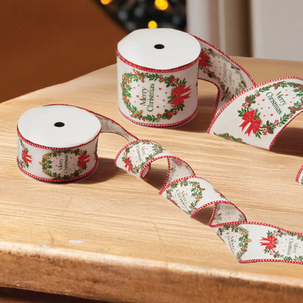 63mm Merry Wreath Premium Ribbon 3m