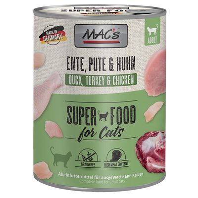 MAC's Cat Tin Food 400g with Duck, Turkey & Chicken, grain-free, natural ingredients, no preservatives – Keans Claremorris