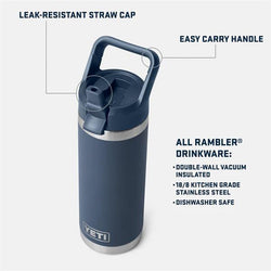 Rambler 18oz Colour Straw Bottle Seafoam