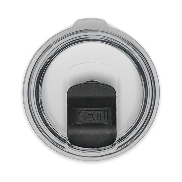 Clear round lid with black YETI-branded sliding closure for Rambler 20oz Tumbler Tropical Pink