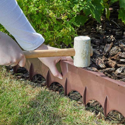 FlexEdge brown lawn border 115cm x 15cm, rot-proof, mower resistant, easy click panels – Keans Claremorris