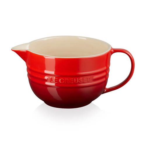 Le Creuset 2L Cerise stoneware mixing jug with spout and handle, scratch-resistant, dishwasher safe – Keans Claremorris
