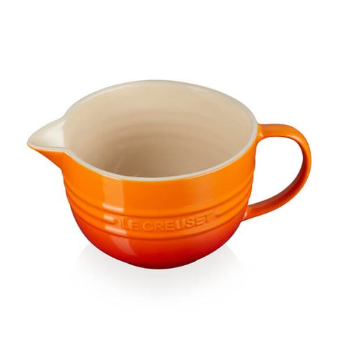 Le Creuset 2L Volcanic Mixing Jug, durable stoneware, ideal for kitchen prep – available at Keans Claremorris.