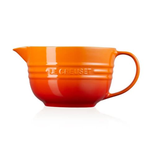 Le Creuset 2L Volcanic Mixing Jug, durable stoneware, ergonomic handle – available at Keans Claremorris