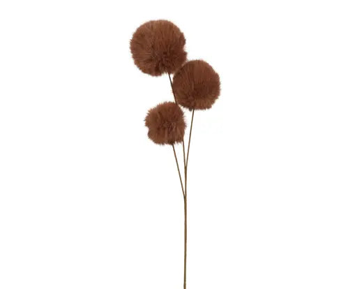 Faux Fur Pom Pom Spray – Brown 70cm