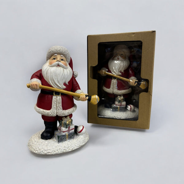 Santa with Hurling Stick 10x8x15cm