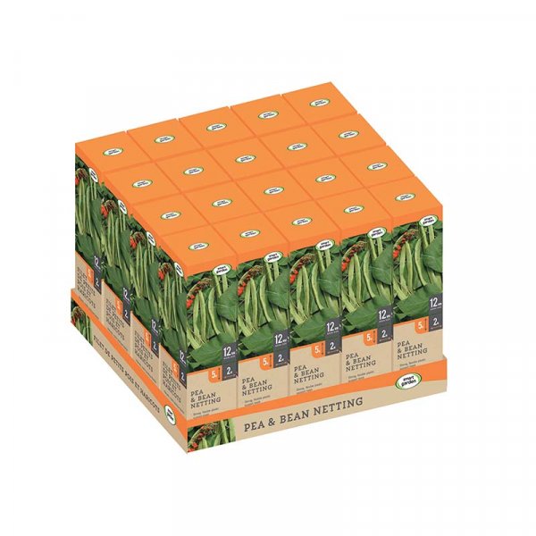 Green Pea & Bean Netting 2x5m with 150mm mesh for plant support, easy to cut, from Keans Claremorris