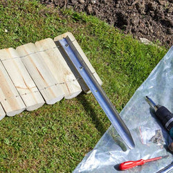 Galvanised log roll stakes 3pk, rot-proof steel supports up to 30cm log edging – Keans Claremorris