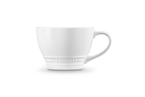 Le Creuset Stoneware Grand Mug 400ml White, durable, scratch-resistant, dishwasher safe, perfect for coffee or soup – Keans