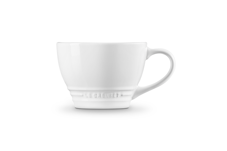 Le Creuset Stoneware Grand Mug 400ml White, durable, scratch-resistant, dishwasher safe, perfect for coffee or soup – Keans