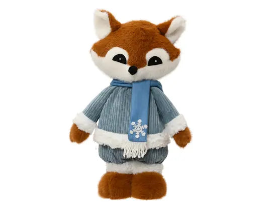 Standing Fox Decoration – Blue & White 45cm