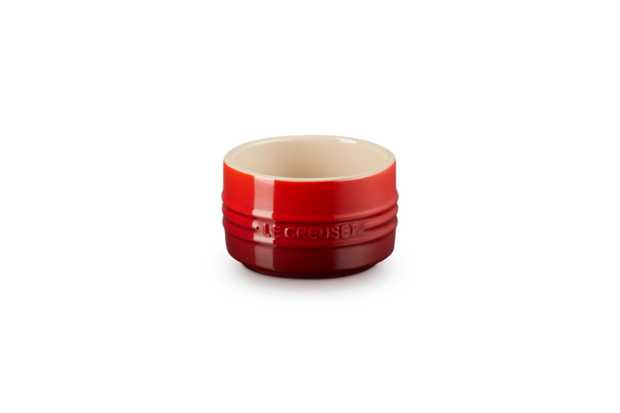 Le Creuset 200ml stackable stoneware ramekin in Cerise, heat-resistant, dishwasher safe – available at Keans Claremorris.