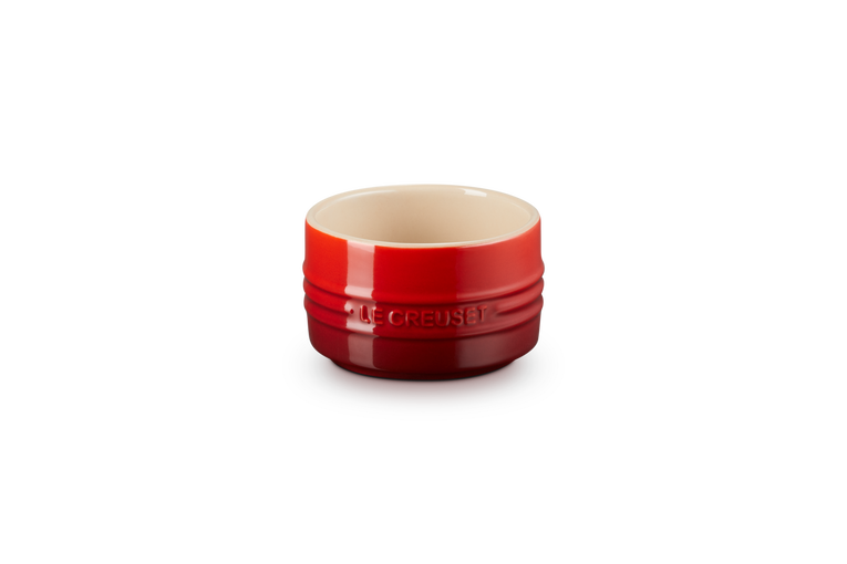 Le Creuset 200ml stackable stoneware ramekin in Cerise, heat-resistant, dishwasher safe – available at Keans Claremorris.