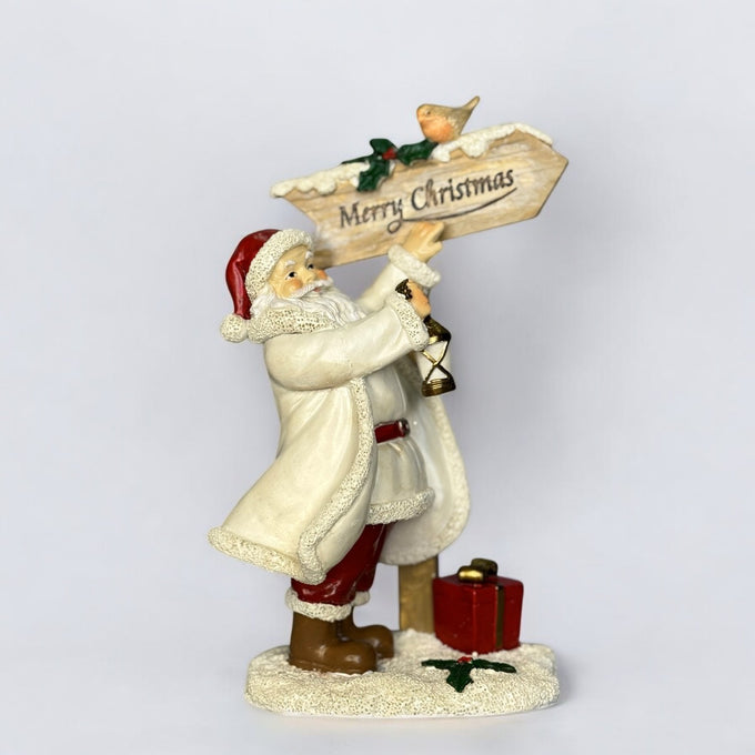 Santa holding Merry Christmas sign  11x8.5x19cm - Image 1