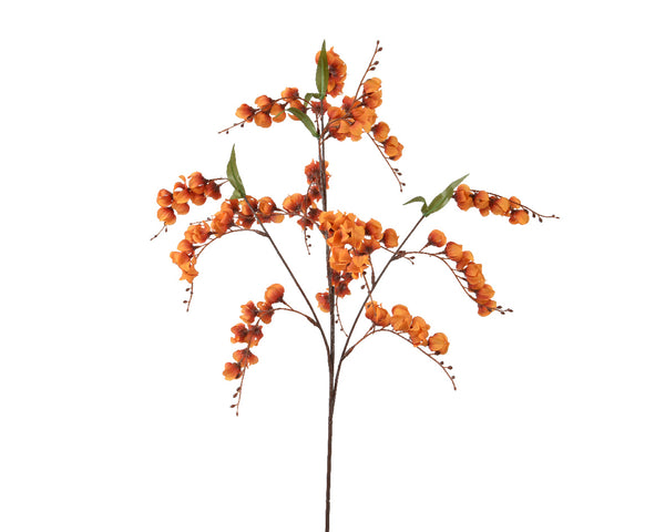 Orange Spray Lantern Flower on Stem, 103cm tall polyester artificial flower – Keans Claremorris