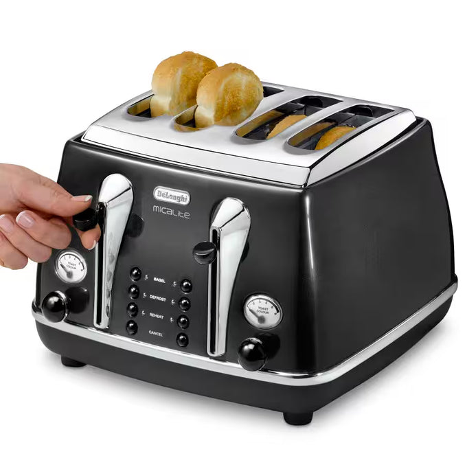 Delonghi Icona Toaster Black | CTOM4003.BK - Image 4