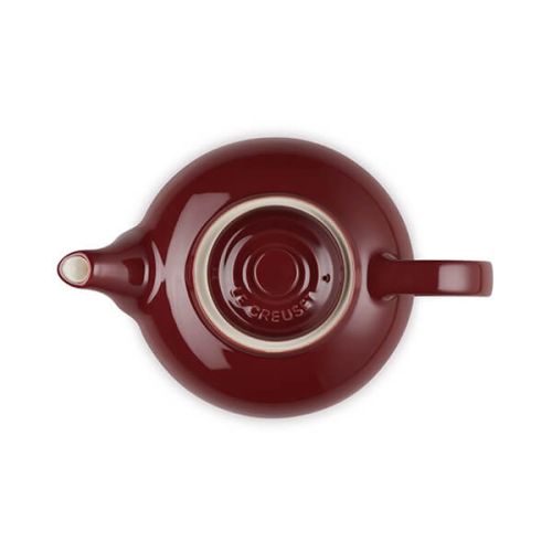 Le Creuset Stoneware Classic Teapot 1.3L in Garnet red, durable and stylish, available at Keans Claremorris.