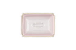 Le Creuset Butter Dish in Shell Pink, durable stoneware, stylish kitchen accessory - available at Keans Claremorris