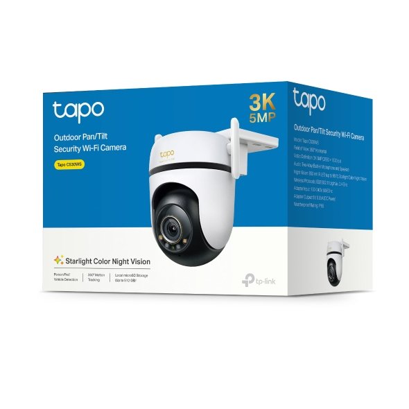3K/5MP Outdoor Pan/Tilt Wi-Fi Starlight Camera for night vision security – available at Keans Claremorris.