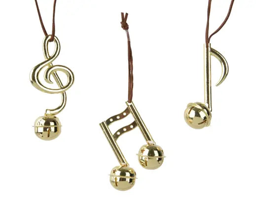 Gold Music Note Christmas Hanging Decoration – Assorted Designs H.10cm - Image 1
