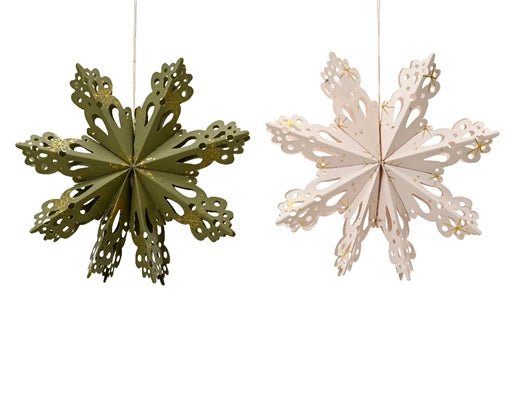 Snowflake Paper 2Col Ass d28Cm
