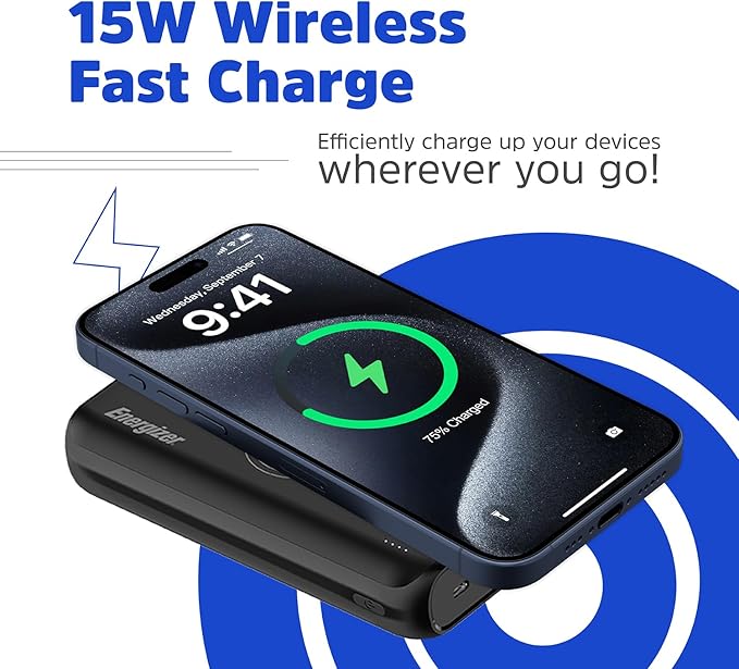 Energizer 20000mAh wireless charging power bank, portable fast charger – available at Keans Claremorris