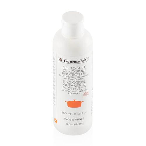 Le Creuset LC Cookware Cleaner bottle for removing stains and maintaining cookware, available at Keans Claremorris.