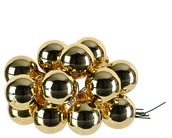 Shiny gold glass baubles on wire, 144 pieces set for decoration – Keans Claremorris
