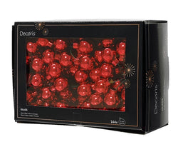 Shiny Christmas red glass baubles on flexible wire, 2cm, 144 pieces, perfect for festive decorating – Keans Claremorris