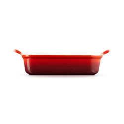 Le Creuset Cerise 26cm Medium Heritage Rectangular Stoneware Dish - Durable, Vibrant Red | Keans Claremorris