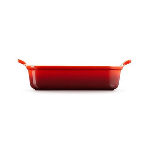 Le Creuset Cerise 26cm Medium Heritage Rectangular Stoneware Dish - Durable, Vibrant Red | Keans Claremorris