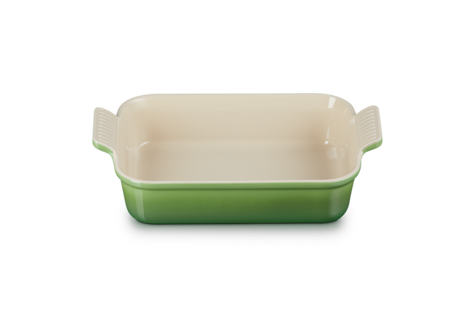 Le Creuset 26cm Deep Rectangular Dish in Bamboo color, durable stoneware cookware - Keans Claremorris