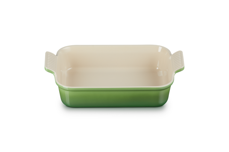 Le Creuset 26cm Deep Rectangular Dish in Bamboo color, durable stoneware cookware - Keans Claremorris