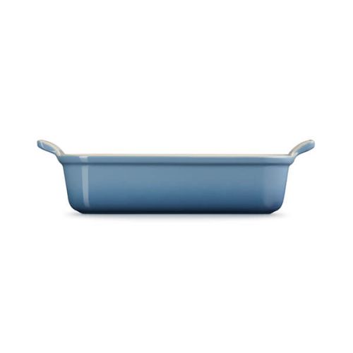 Le Creuset Deep Rectangular Dish 26cm Chambray blue stoneware baking dish – Keans Claremorris