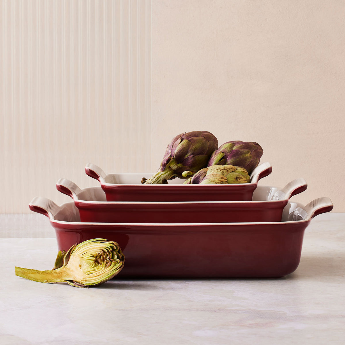 Le Creuset Deep Rectangular Dish 26cm Garnet - Durable Stoneware Bakeware | Keans Claremorris