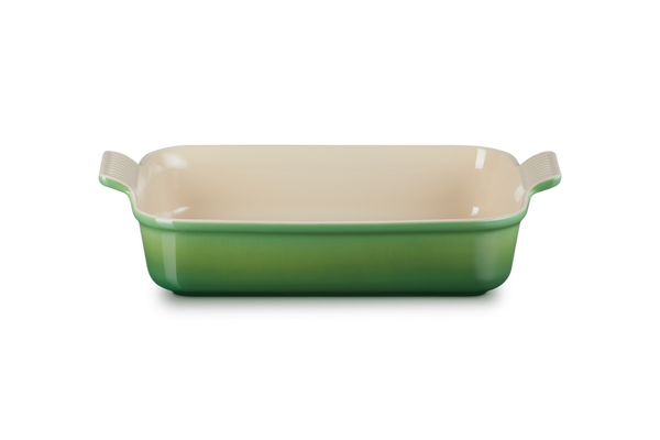 Le Creuset 32cm Bamboo Deep Rectangular Dish, scratch-resistant stoneware, heat-retentive, versatile cooking – Keans