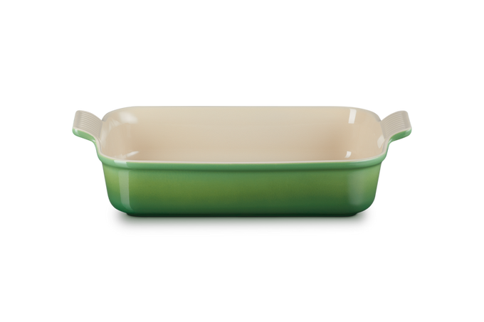 Le Creuset 32cm Bamboo Deep Rectangular Dish, scratch-resistant stoneware, heat-retentive, versatile cooking – Keans