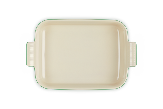 Le Creuset 32cm Deep Rectangular Bamboo Dish, durable stoneware baking dish – available at Keans Claremorris