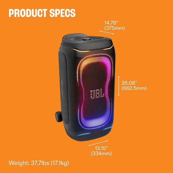 JBL Portable Party Speaker Replaceable Battery with Wheels UK| JBLPB330BLKUK - Image 5