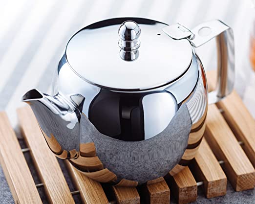 Stainless steel Stellar Traditional 8 cup teapot 1.5L with dribble-free spout and teabag clip – Keans Claremorris.