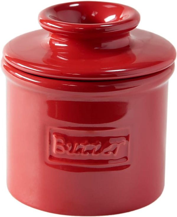 Cafe Collection Maraschino Red Butter Bell Crock, ceramic, airtight butter keeper, keeps butter fresh, Keans Claremorris
