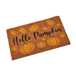 Hello Pumpkin Decor Mat 40x60cm with autumn design, perfect for seasonal home decor - Keans Claremorris