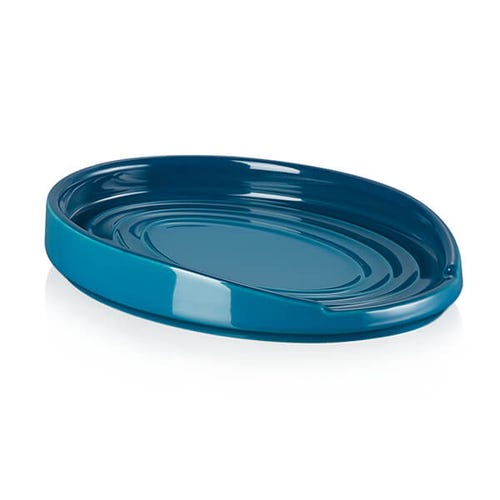 Le Creuset Stoneware Oval Spoon Rest 15cm in Deep Teal – Durable Kitchen Accessory | Keans Claremorris