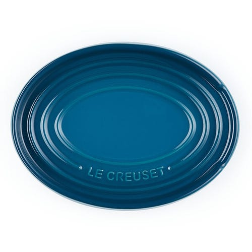Le Creuset Stoneware Oval Spoon Rest 15cm in Deep Teal – Durable Kitchen Accessory | Keans Claremorris