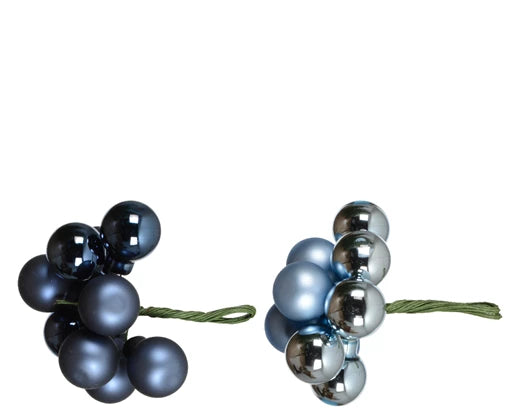 Glass Baubles on Wire – Blue (Bundle of 10) dia2cm - Image 1