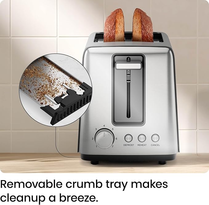Chefman Stainless Steel 2 Slice Toaster| RJ31-SS-V3-UK - Image 2