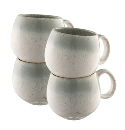 Tivoli Stoneware 4-piece round mug set, 500ml, blue-grey reactive glaze, durable, oven-safe, from Kean’s Claremorris. –