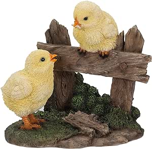 Playful Chicks resin garden decoration, frost resistant, hand-finished, realistic eyes, 20x14.5x18.5 cm – Keans Claremorris
